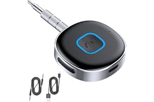 ZZOSRDR Car Bluetooth AUX Adapter, Bluetooth 5.4 Receiver for Home Stereo/Speaker/Wired Headphones, 3.5mm Audio Adapter Hi-Fi Receivers Amplifiers, Supports Dual Device Connection, 16H Playtime, Handsfree