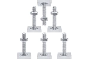 WiDream 6 pcs Tornillo en T, Adaptador de Ranura en T Caja de Techo, Adaptador de Pista en T, con Tuercas y Arandelas, para Soporte de Barandilla para Cofre de Techo Compatible con Thule (M6 x 35 mm)