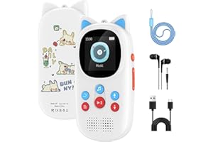 DIOFOX Lecteur MP3 avec Spotify,32Go MP3 Enfant avec Bluetooth et WiFi,Lecteur mp3 baladeur Lecteur Musique Enfant de Livre Audio,Deezer,Portable pour Un Son HiFi sans Perte,Stockage Extensible de 128GB