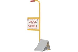Vestil EALUM-7-HS Extruded Aluminum Wheel Chock with Handle and Sign, 21-3/16" Width, 37-9/16" Height, 11-7/8" Length