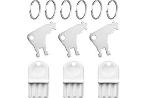 NQEUEPN 6pcs Paper Towel Dispenser Key, Plastic & Metal Toilet Paper Tissue Dispenser Key Replacement with 6pcs Key Rings Compatible with Waffle Georgia Pacific for Maintenance Professionals