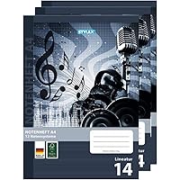 Notenheft Blanko - Notenpapier Block Mit 12 Notensysteme Pro Seite: Leere Notenblätter A4 Mit Viel Platz Und Großen Dauben | 110 Seiten Notenlinien Heft, 90 G/m² : HoffMiller, Manuscript Paper