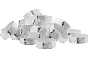 FUN FAN LINE - Confezione da 1000 Braccialetti Identificativi Tyvek 19mm x 258mm | Numerati, Intrasferibili e Resistenti all'Acqua | Braccialetti di Controllo per Eventi (Bianco)