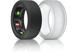 BandSmith Silicone Ring Protector, Elastic Case for Oura Ring Gen 4/3 - Patent Protected (Black+Transparent, S for 678910)