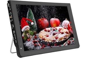 VBESTLIFE Televisori analogici digitali da 12 Pollici TV Portatile T-T2 per Aereo Domestico da Auto (EU Plug)