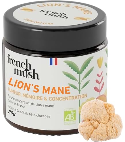 Poudre De Reishi French Mush - Aide à La Relaxation Et Au Sommeil - 30 G, Goût Neutre