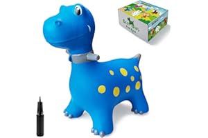 HotMax Dinosaur Bouncy Horse, Inflatable Bouncy Animals Hopper for Toddlers, Ride on Jumping Toys for Baby Girl or Boy Birthday Gift (blue)