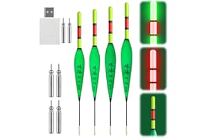 ‎ACAREY ACAREY LED Posen Angeln Wurfpose mit Bissanzeiger, Leuchtposen Angelposen, Farbwechsel Nachtfischboje, Hechtpose 9g/10g/11g/12g mit Batterie Schwimmer Angeln, Angelzubehör