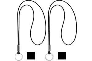 Nezyo 2 Stück Schlüsselband Lang Lanyard Schlüsselanhänger Umhängeband Lanyard Schlüsselband Schlüsselkette Band mit Ring für Schlüssel Ausweis Handy Kamera Lanyard(Schwarz)