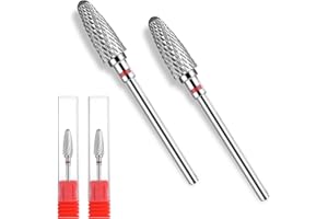Gjinxi 2 x Nagelfräser Bits 3/32" Wolframstahl Nagelbohrer Cuticle Fräser Bit Nagelhautbohrer Schleifköpfe Nagelfeile Nail Drill Bit für Entfernen Gelnägel Acryl Maniküre Pediküre Nagelhautentferner
