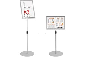 ALLboards Leggio porta menù da esterno A3 struttura a scatto in alluminio argento