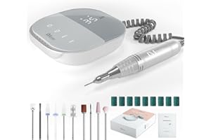 JCMASTER Fresa per unghie 35000 U al minuto con 10 punte Unghie gel e acriliche set professionale elettrico per la cura dei piedi unghie finte regolazione continua del touch