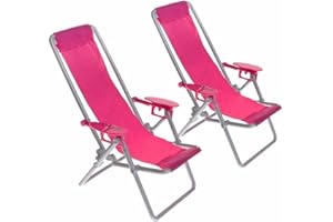 ANIPP Sedia a sdraio in miniatura per la casa delle bambole in miniatura per la spiaggia di Barbie Hot Toys accessori 2 pezzi