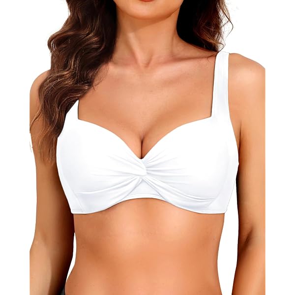 Callmo Bikini BH Damen – Push-up Bikini Top Mit V-Ausschnitt, Rückenfrei & Verstellbar, Gepolstert Ohne Bügel