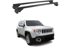 OMAC Barres de Toit Transversales Compatible avec Jeep Renegade 2014-2024 Aluminium Noir