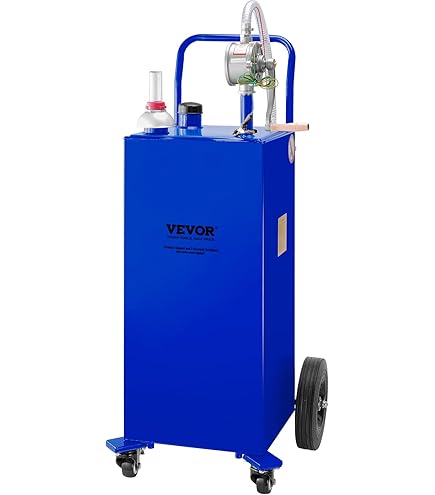 VEVOR Bidon D'Essence Diesel Sur Roues, 60,5 L, Réservoir De Carburant, Avec Pompe Transfert Carburant Électrique 12 V CC 9,5 L/min, Tuyau De Distribution 1,2 M, Buse Capteur Arrêt Automatique, Rouge