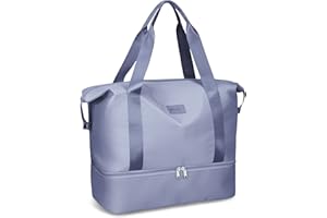 Borsone da Viaggio Grande,Welltop 36L Borsone Palestra Donna Weekend, Borsa Mare, Borsa Sportiva Donna, Borsa Mare, Separato a secco e umido Borsa da Palestra Con custodia per Scarpe