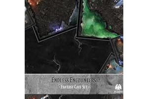 THE GRINNING GARGOYLE Endless Encounters – Illustration Incroyable et tuiles de Jeu Tactiques sur Terrain extrêmement Flexibles – Jeu de rôle DND RPG Portable – Grille de 2,5 cm (cavernes)
