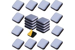 UNI-FINE SHOP Uni-Fine 24pcs funiture slider - 20x20mm square shape self-adhesive funiture glides on carpet, chair leg sliders PTFE Teflon floor protector pads for moving chair