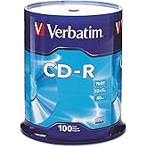 Verbatim CD-R Discs, 700 MB/80 dk, 52 x, Spindle, G&uuml;m&uuml;ş, 100/Paket, 94554