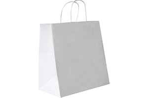 Carte Dozio S.r.l. Unisex Shopper Take Away Einkaufstasche aus Papier mit quadratischem Boden (50er Pack)