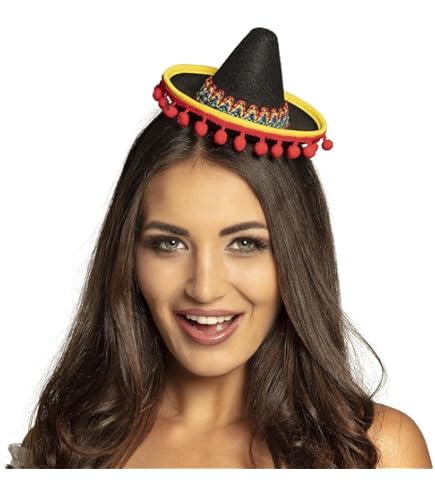 W WIDMANN MILANO Party Fashion 75722 - Authentischer mexikanischer Poncho, Kostümzubehör, Accessoire, Überwurf, Mexikaner, Karneval, Mottoparty