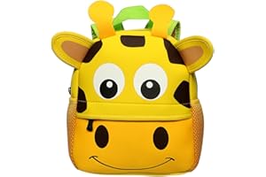 Sumnacon Cartable Scolaire Maternelle, Sac à Dos Mignon, Cartable Girafe Figure Sac en Néoprène pour Enfant Primaire Maternelle 33cm*26cm*10cm(Grande,3-7 Ans)