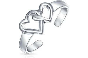 BLING JEWELRY Personalized Romantic Midi Mid Finger Infinity Love Knot or Double Open Interlocking Hearts Toe Ring For Women Teen Polished .925 Silver Sterling Adjustable Customizable