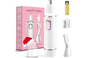 AREYZIN Painless Nose Hair Trimmer for Women 2025 Upgrade Nose Trimmer Ladies Noses Hair Trimmer Dual Edge Blades,Battery(Included)-Operated with IPX7 Waterproof for Easy Cleansing