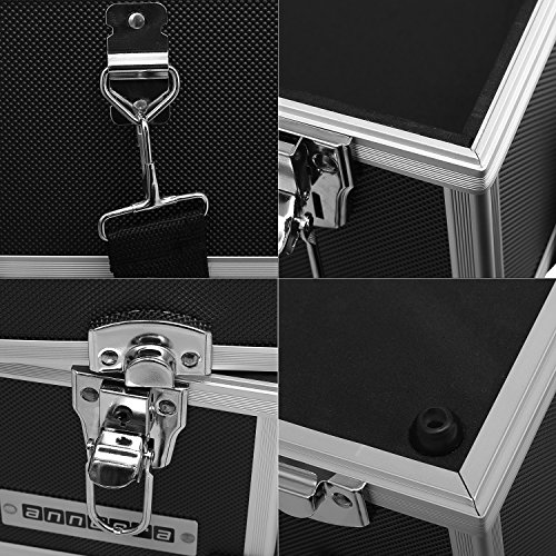 Werkzeugkoffer Angelkoffer Präsentationskoffer 3 Ebenen Alu 32L – Schwarz - 7