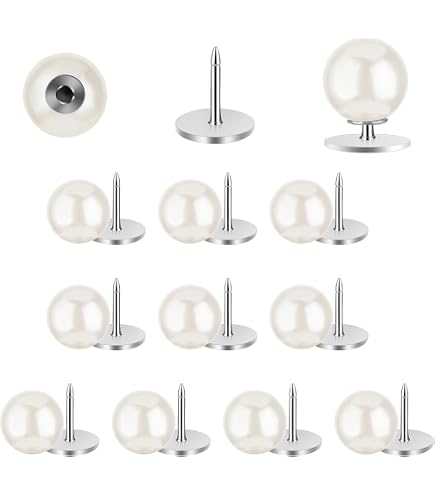 GORGECRAFT Perlennieten-Set – 100 Sets, 6 Mm, Weiß, Mit Stiften Für Kleidung, Taschen & DIY