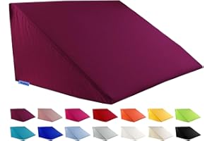 beties Big Comfy Basic Keilkissen Bezug ca. 62x49x30 cm Kissenhülle 100% Baumwolle in vielen fröhlichen Uni-Farben (Hibiskus)