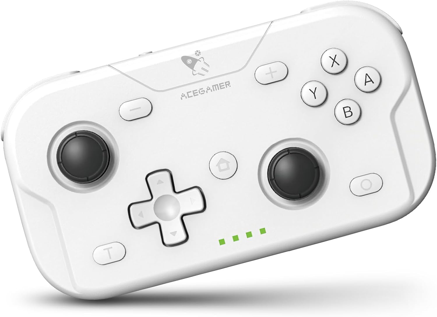AceGamer Pocket Controller, Mando inalámbrico para Switch/PC/iOS/Android, minicontrolador con Joystick, Turbo, Sensor giroscópico de 6 Ejes y activación con un Solo botón(Blanco)