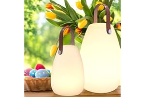 MALUX Lampe de table LED extérieur 2 pièces avec Télécommande Blanc chaud 8 couleurs Intensité variable Lampe de Table sans fil étanche IP44 Décoration idéale pour votre maison et jardin (Cuir)