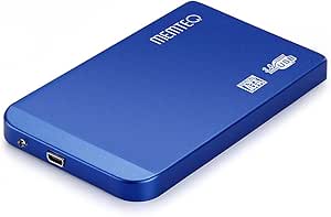 MEMTEQ 2.5 Inch Hard Drive Enclosure SATA USB 3.0 HDD External Enclosure Case 2.5" SATA HDD SSD Compatible with Windows and MAC Systems, 2.5" HDD SATA Enclosure for PC and Laptop Tool Free Blue