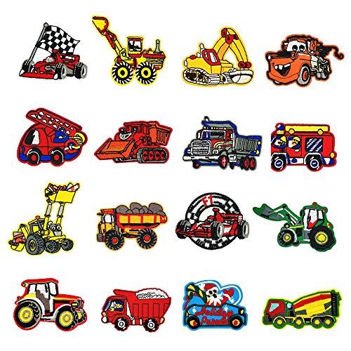 LAKIND Toppa Auto 16-Pack Toppe Termoadesive Auto per Bambini, Adatte A Fai da Te, Jeans, Abbigliamento, Giacche, Zaini, Sciarpe. (16-Pack)