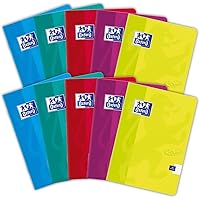 Oxford Touch Schulheft A5, 32 Blätter, liniert, 10 Stück-Packung Farbenmix
