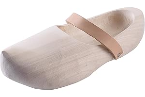 Battle-Merchant - Zuecos de Madera con Correa de Cuero - Unisex - para Adultos y niños - Tallas 27-47