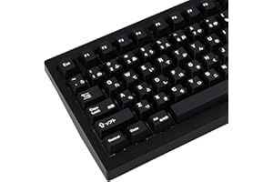 JOLINTAL 129 Touches Japonaises Noires, PBT Cherry Keycaps Set for Cherry MX Switch Keyboard, White on Black Keycaps Dye-Sub Minimalist Keycaps