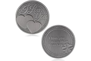 QUEAMBLER Moneta d'Amore Commemorativa Amore Parole 'I Love You More Than I Can Say' Coppia Raccolta Regali d'Arte Souvenir