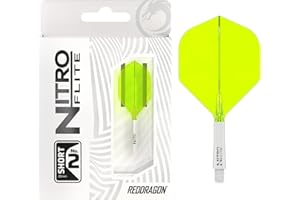 RED DRAGON Darts – Nitro Flite Integrato Sistema di Volo e Albero – No.2 Forma e Design - Disponibile in Breve, Intermedio e Medio - varietà di Colori - Accessori Professionali per Freccette