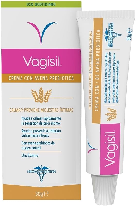 Vagisil Crema Calmante de Avena para Zona Íntima Mujer, Ayuda a Aliviar y Prevenir el Picor Íntimo, Ardor e Irritación, con Avena Natural, 30 g