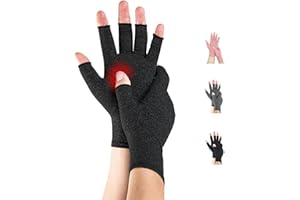 Novetec Gants Arthrite Sans Doigts Compression Femme Homme Soutien Mains pour Polyarthrite Rhumatoïde Arthrose Soulagement Maladie Raynaud Respirant Lavable Machine Taper Conduire Travail 1 paire