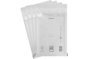 LOGIC PACK Lot de 200 Enveloppe Bulle Enveloppes matelassées D4 200 x 275 mm Enveloppes de protection pour expédition, enveloppes blanches autocollantes, pour le format DIN B5