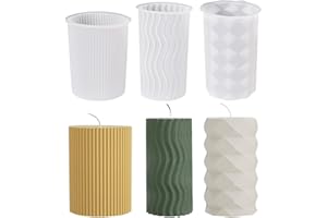 Bekecidi 3 PCS Pillar Candle Moulds for Candle Making, Cylinder Candle Moulds Silicone Epoxy Resin Moulds Candle Molds for Making 3D Candles Soap Aromatherapy Wax DIY Crafts