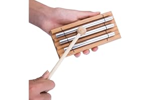 TAECHALINGO Chime Energy, Energy Klangstab,Energy Chimes Musikinstrument,3 Ton Klangstab mit Holzschlägel,Chime Klangstab Holz,Perkussions Windspiel,für Musikalische Früherziehung,Geschenk,Gebet,Yoga, Meditation