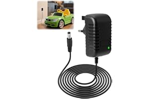 KEYQUEEN 6V 1A Battery Charger for Kids Electric Car, 6 Volt Battery Supply Power Adapter with LED Indicator for Ride on Toys Motorcycle Quad Bikes Child Electric Car Sports Cars Smart Protection 5.5mm*2.1mm