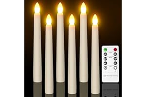 Bougies à LED, PChero 6pcs à Piles LED Minuterie de Chandelle sans Flamme Bougies Batterie Incluse, avec Télécommande pour la Fête, Mariage, Anniversaire, Décorations de Festival - [Blanc Chaud]