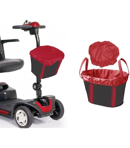 Ducksback Mobilitäts-Scooter-Tasche – Große Einkaufstasche Mit Reißverschluss, Rot, 40x29x11 Cm