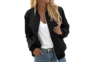 GENERISCH Bomberjacke Damen Blumenmuster Coat Sommer Blouson Reißverschluss Herbst Frühling Jacket Mädchen Sommerjacke Kurz Outwear College Jacke leichte Pilotenjacke Langarm Fliegerjacke Pilotenjacke